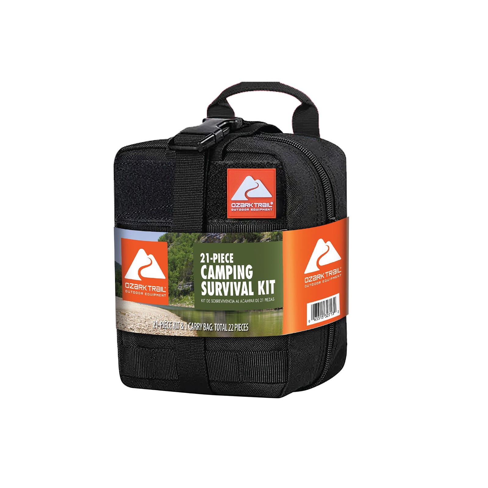 Ozark Trail 17 PC Outdoor Survival Deluxe Kit with Flashlight, Knife, Fire