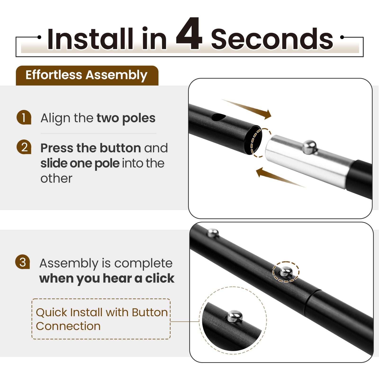 ONETIGRIS Upgraded Tent Poles – Set of 2 Adjustable Telescoping Tarp Poles,…