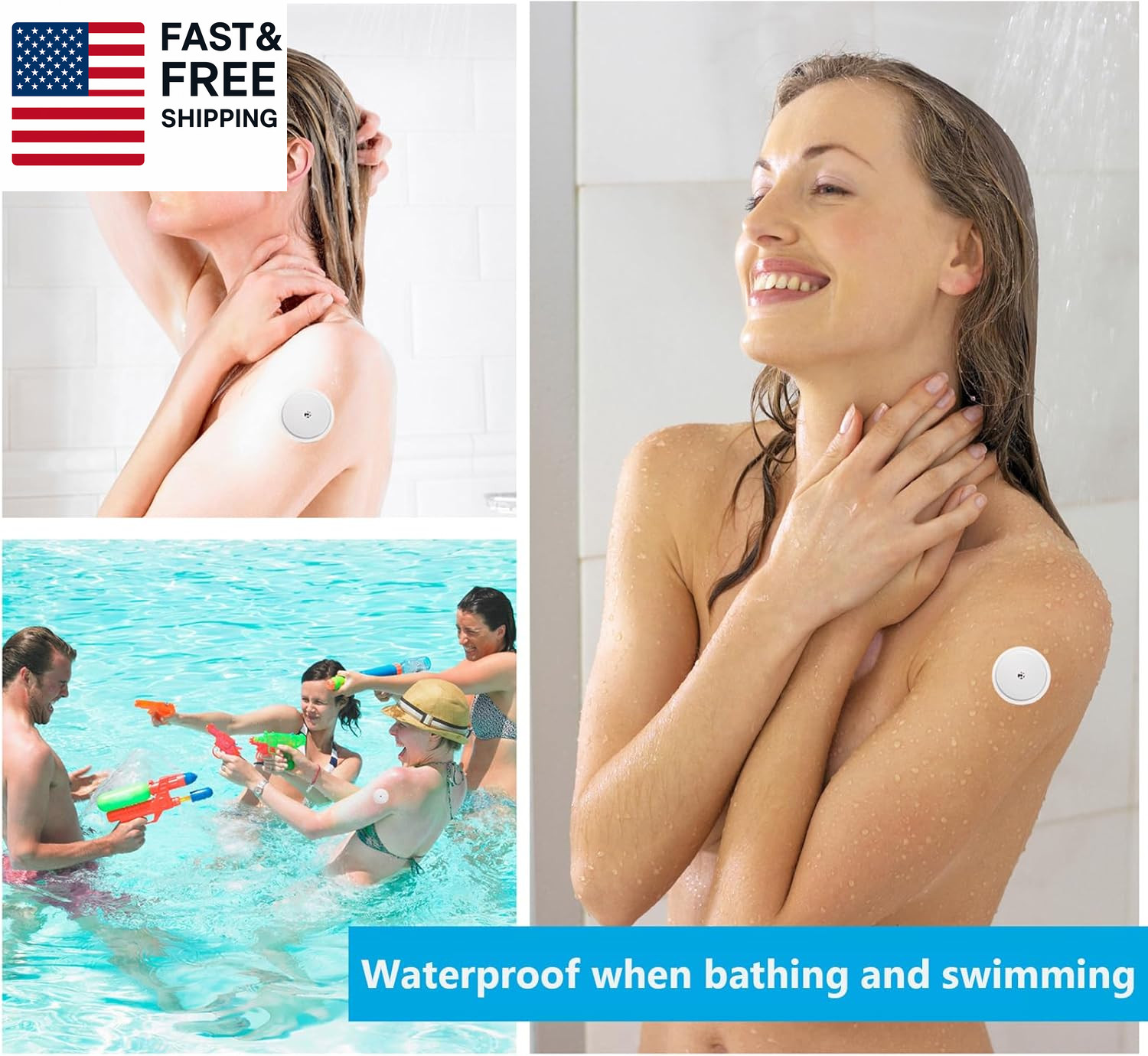 55 Pack Freestyle Adhesive Patches Sensor Covers for Libre 1/2/3, Waterproof & T