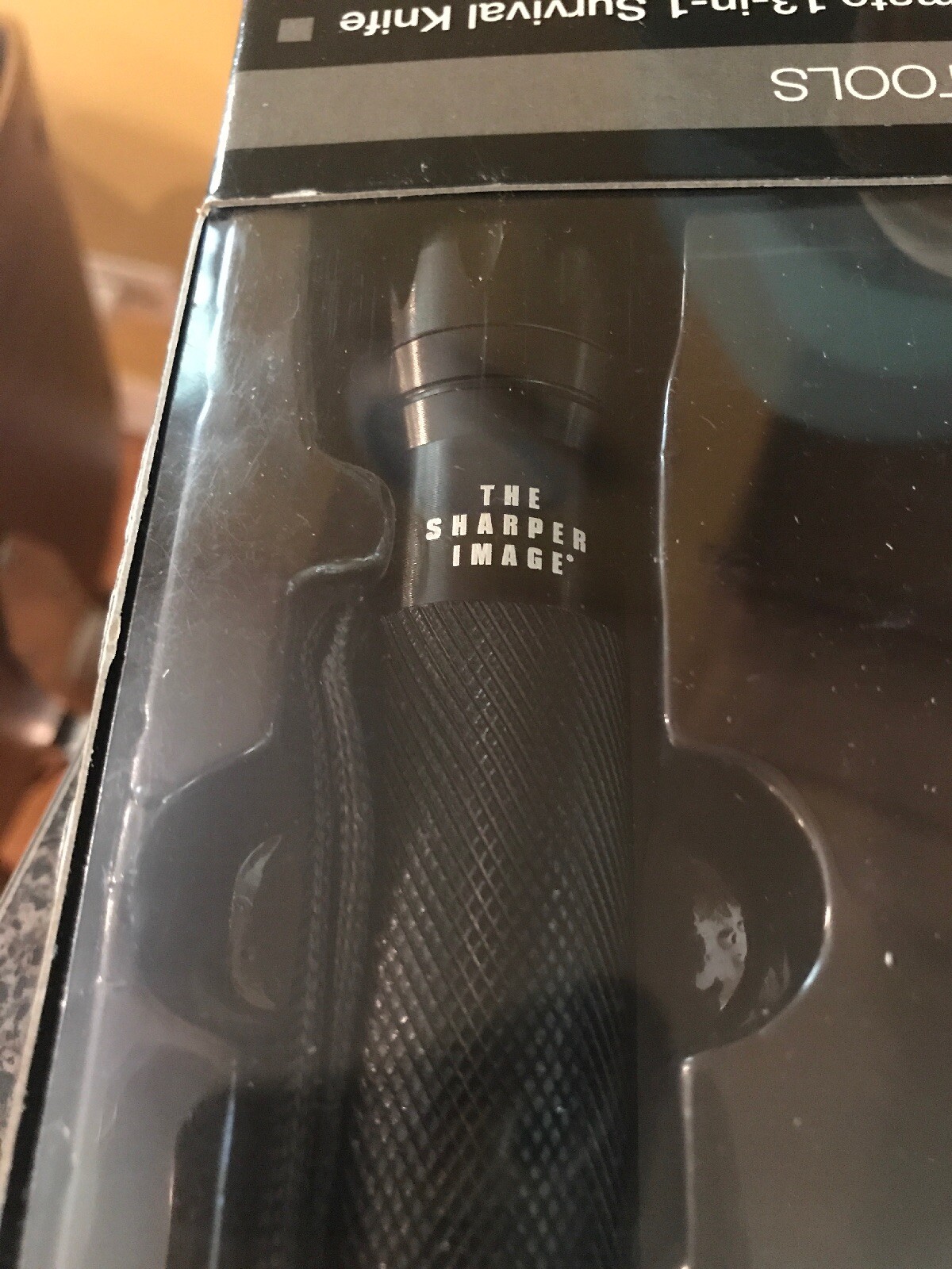 SHARPER IMAGE COOL TOOLS 13 IN 1 SURVIVAL KNIFE SAW OPENER & LED FLASHLIGHT VTG