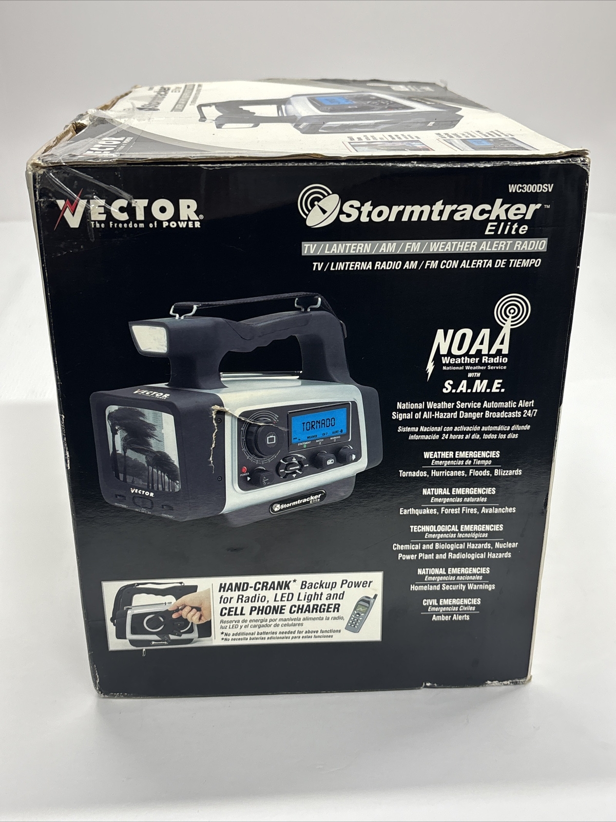 Vector Stormtracker Elite WC300DSV TV Lantern AM FM Weather Alert Radio