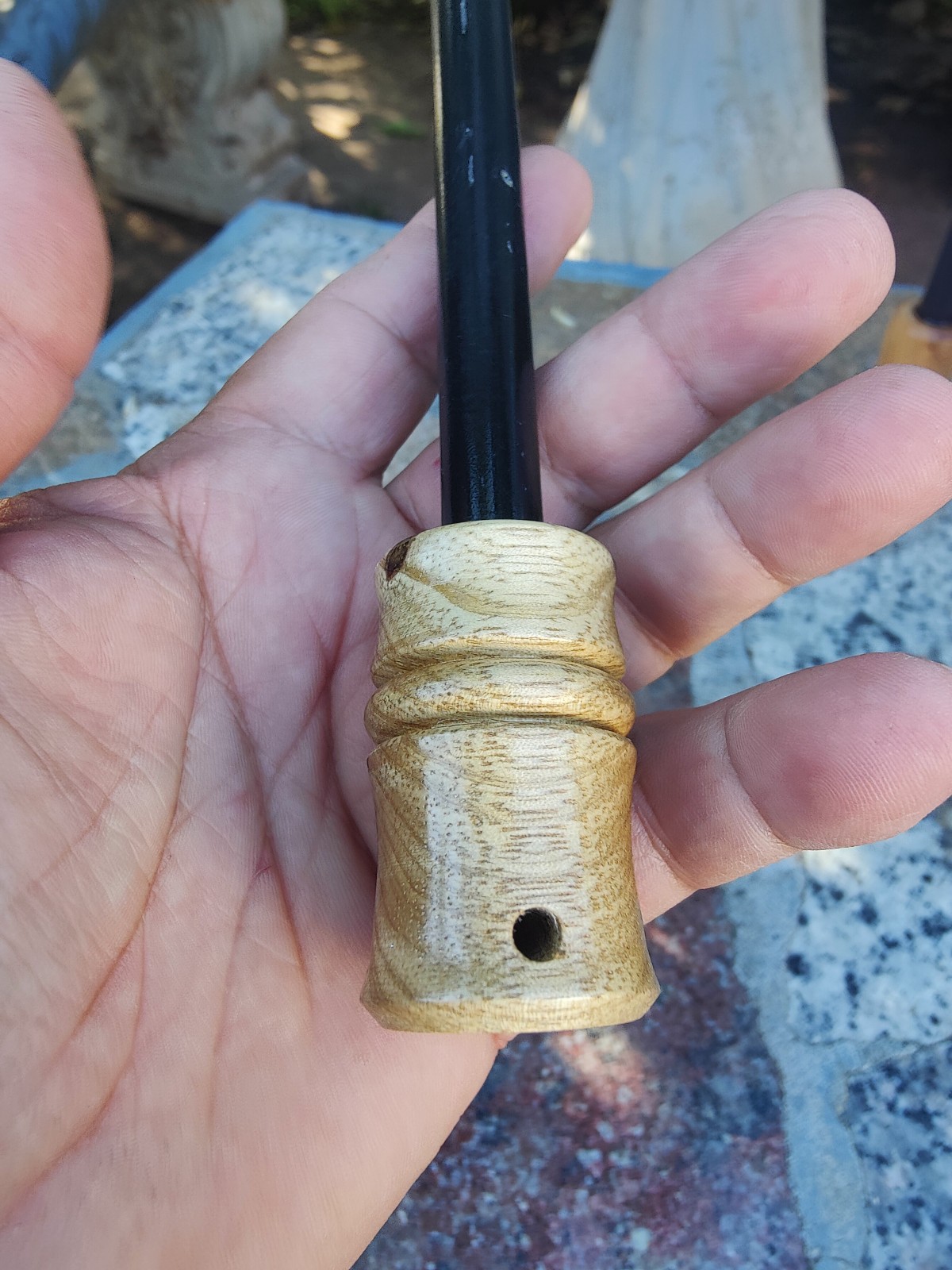 Bushcraft 5″ x 1/2 ” ferrocerium rod Black limba wood handle | | mischmetal