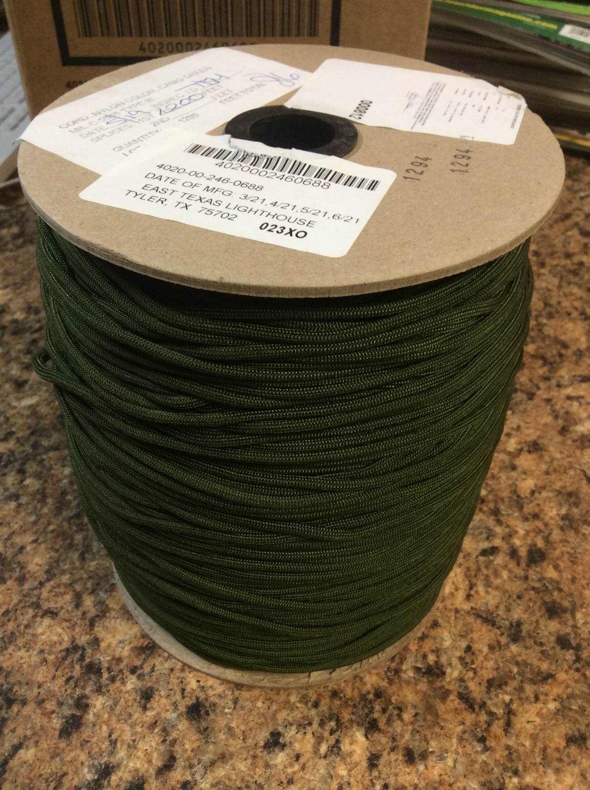 Nylon Utility Rope Cord Spool 1200 ft Camo Green New in Box