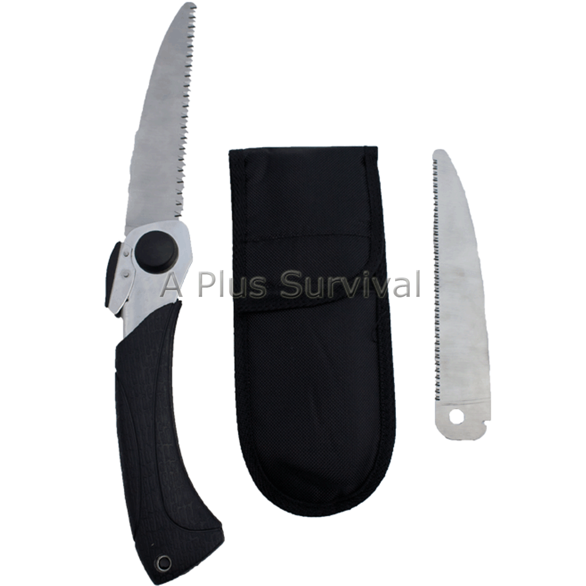2 Blade & Sheath Deluxe Folding Camping Hand Saw Hunting Survival Emergency