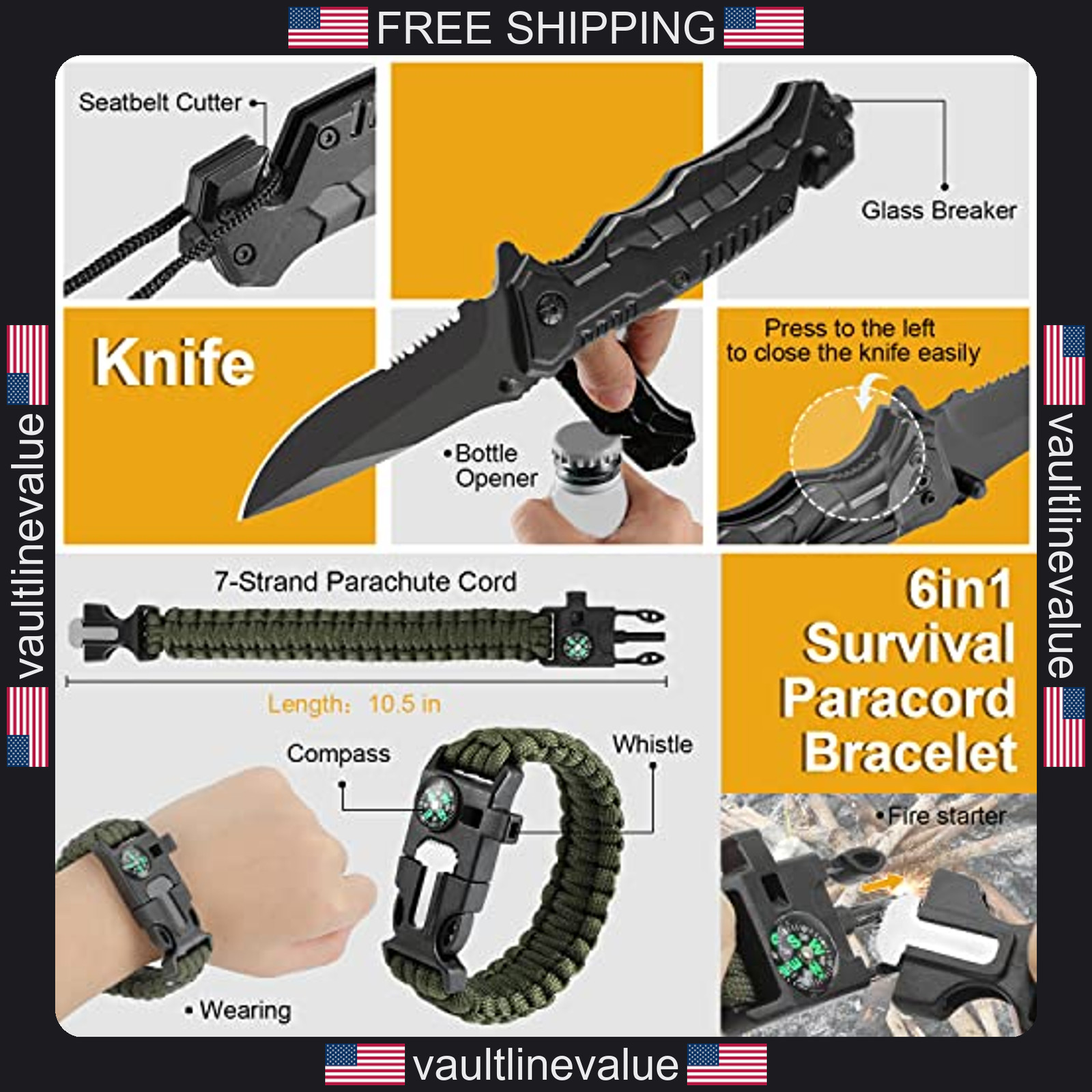 Survival Kit 19-in-1 Emergency Gear Camping Hunting Fishing Gifts for Men
