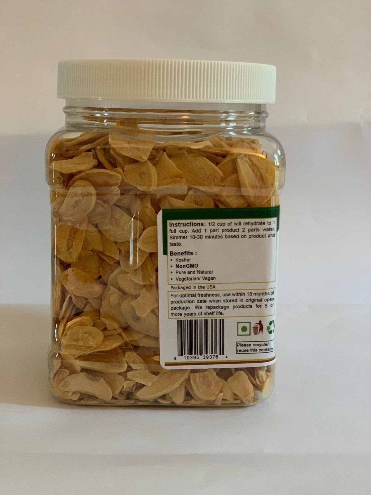 Dried Sliced Garlic Quart Jar, 12 oz. 12 Ounce