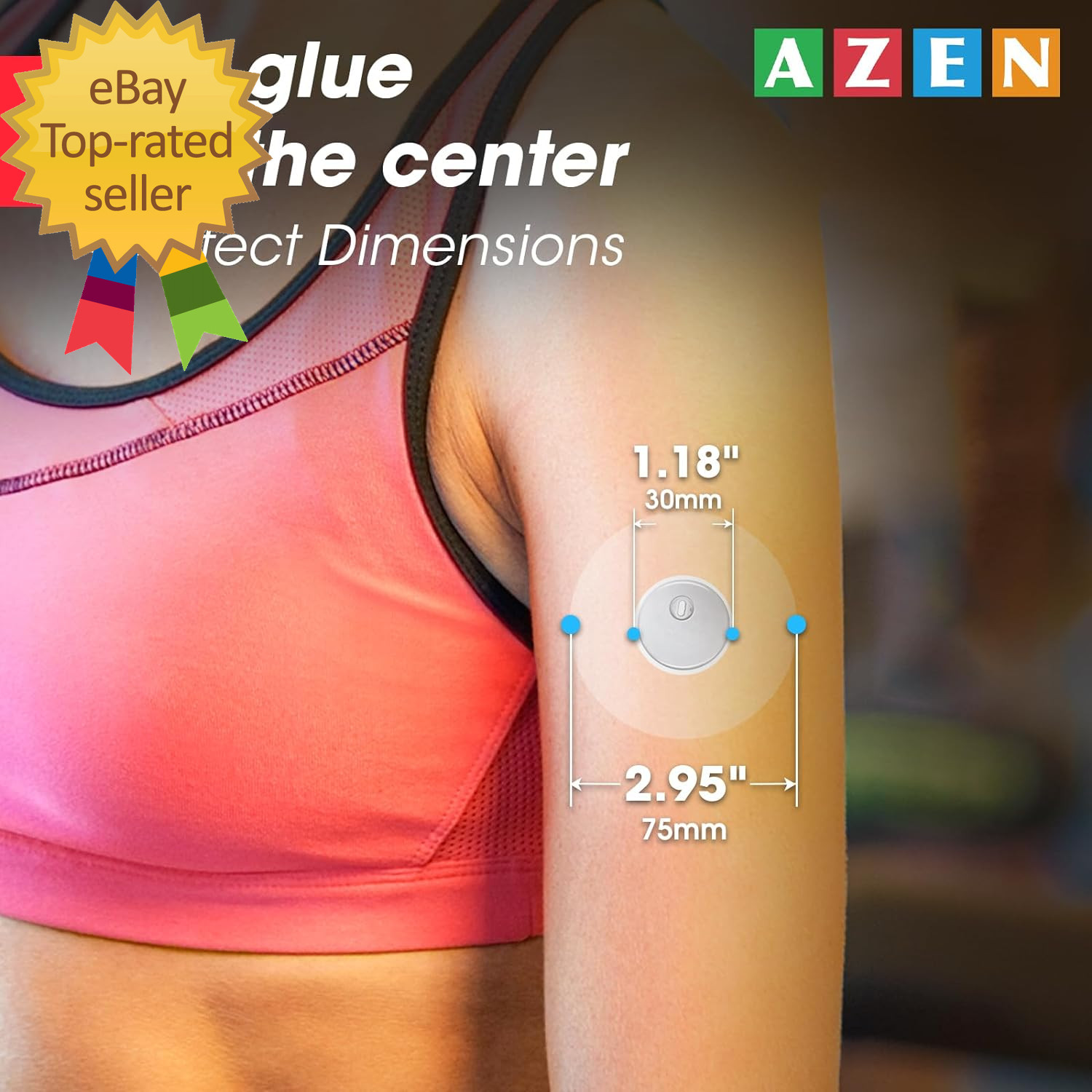 AZEN 60 Pack Freestyle Sensor Covers for Libre 3, Waterproof Adhesive Patches, W