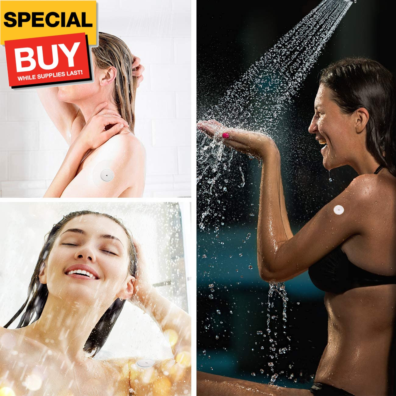 Sensor Covers for Libre 1/2, 55 Pack Waterproof Adhesive Patches,Transparent Tap