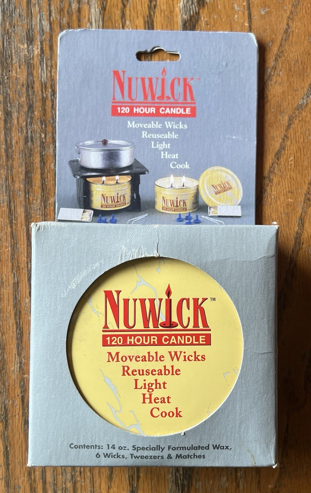 NUWICK Large 120 Hour Candle Moveable Wicks Reusable Light Heat Cook