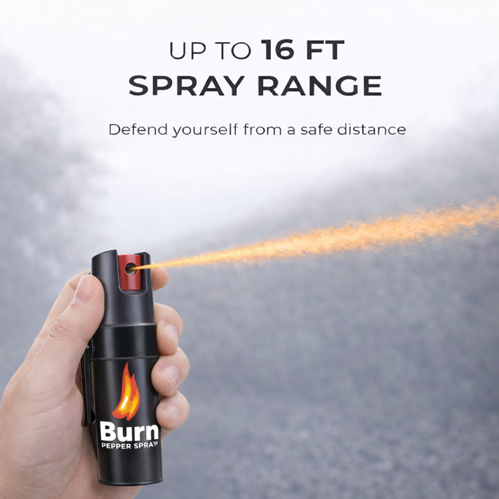 2 Pack Burn Pepper Spray 0.84 fl oz Self Defense Security Belt Clip & Twist Top
