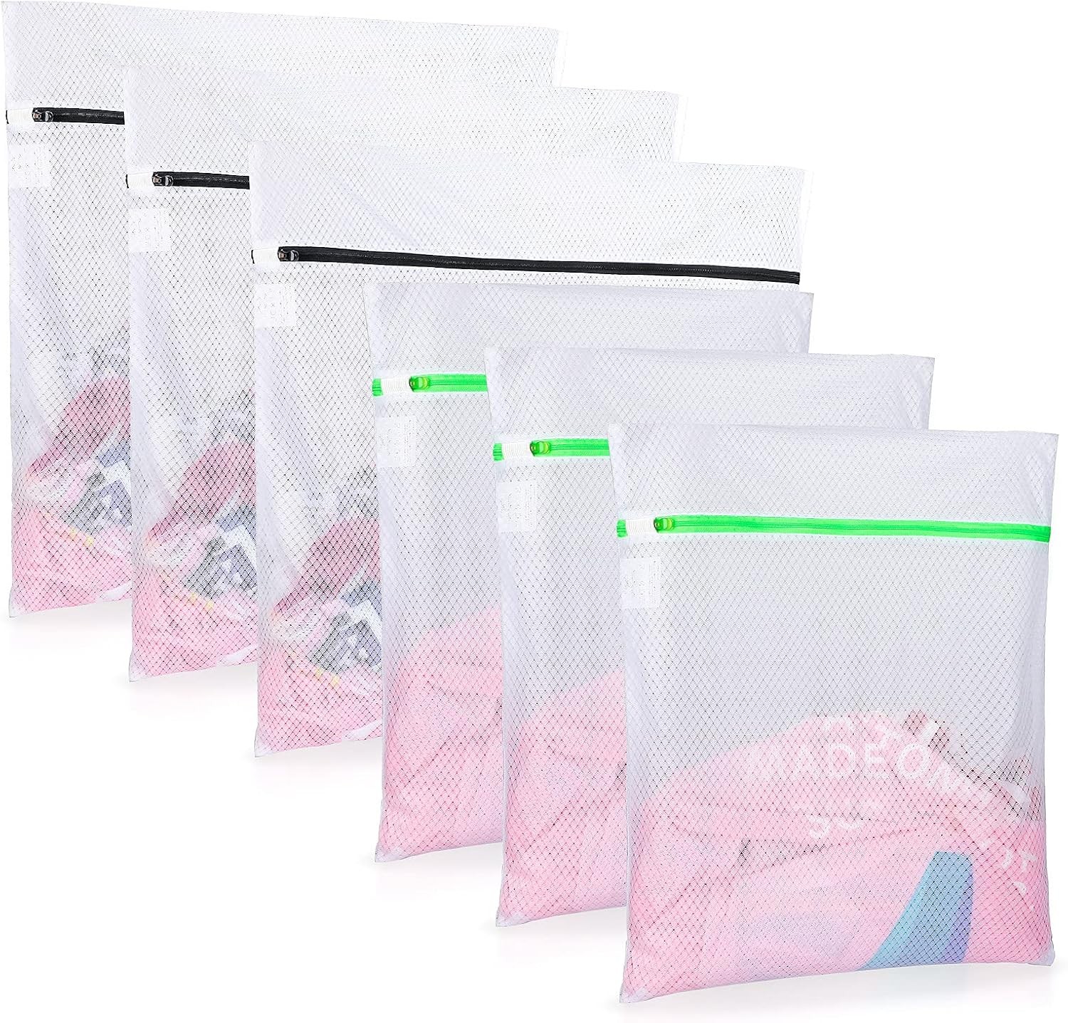 GOGOODA Mesh Laundry Bags, Delicates Washing 3*Large +3*Medium, White