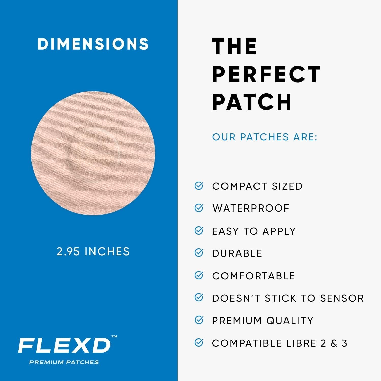 Waterproof Silicone Sensor Covers for Libre 2 & 3 – 30 Count, Tan Patches