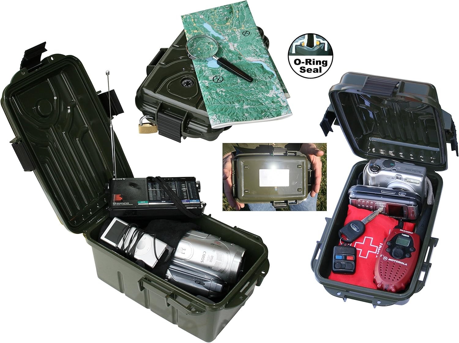 Lightweight 10x7x5 Survivor Water-Resistant Dry Box, Ideal for Geocaching