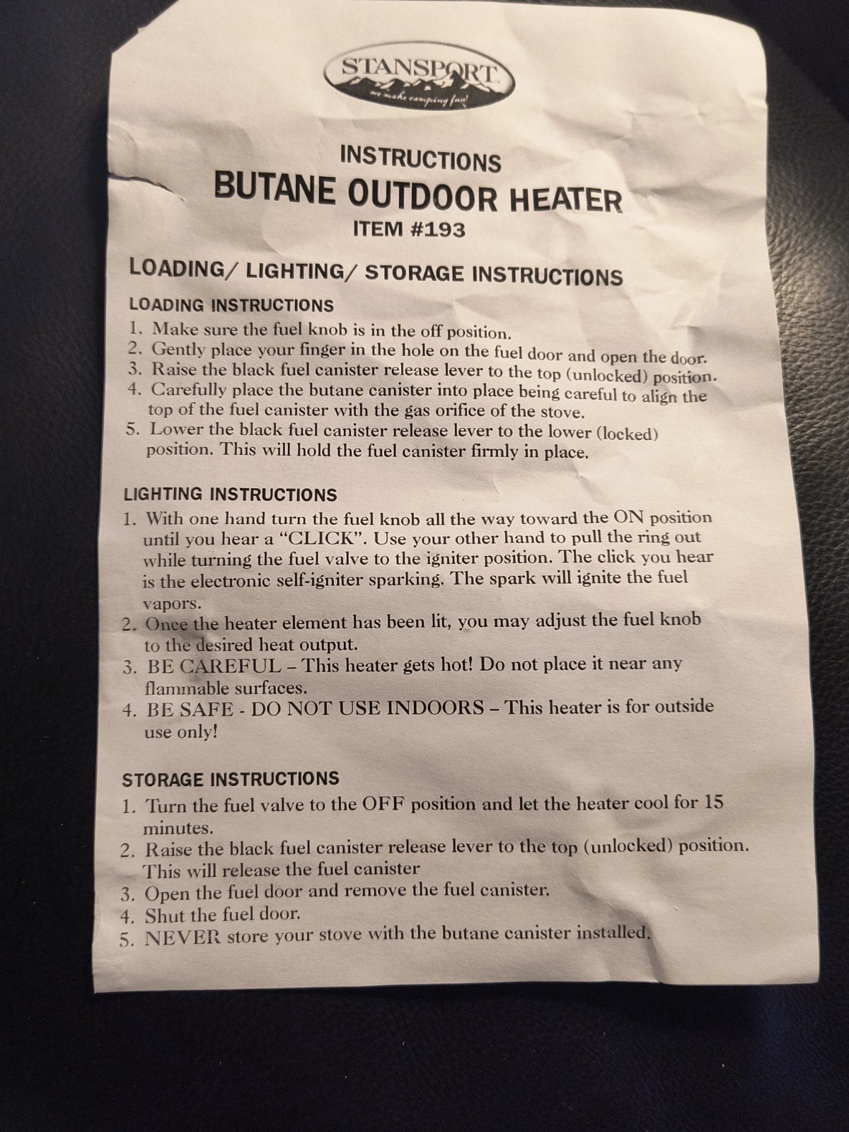 Out Door Portable Butane Heater 2,500-6,000 BTU Heat Source Survival Tools NOS
