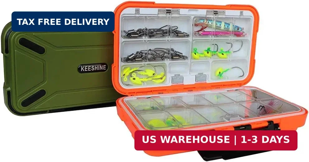 SMALL Fishing Tackle Box, Floating Storage Box, Double-Sided Fishing Lure Box wi