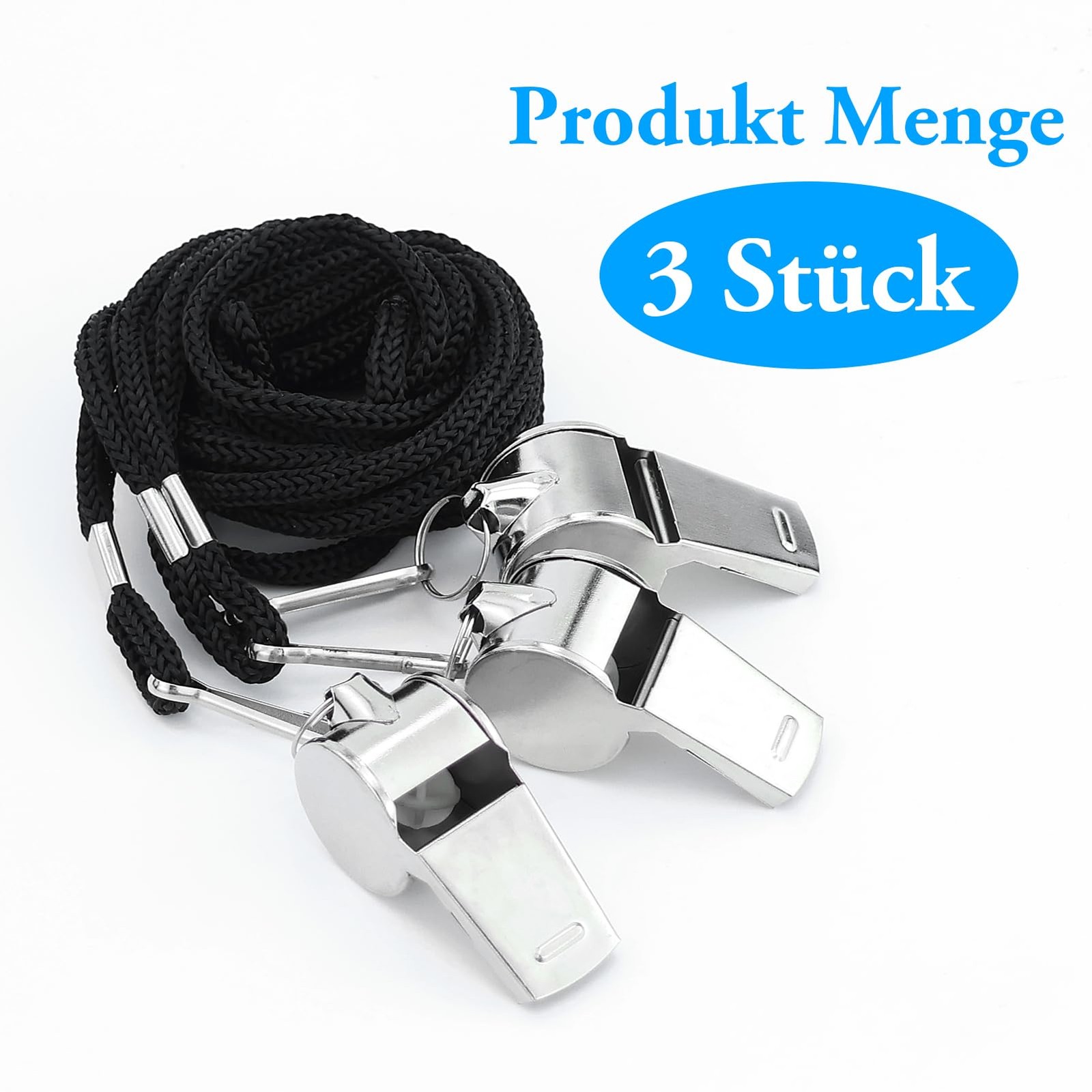 3 Piece Stainless Steel Pipe, Metal Referee Pipe, Sport Pipes with Cape…