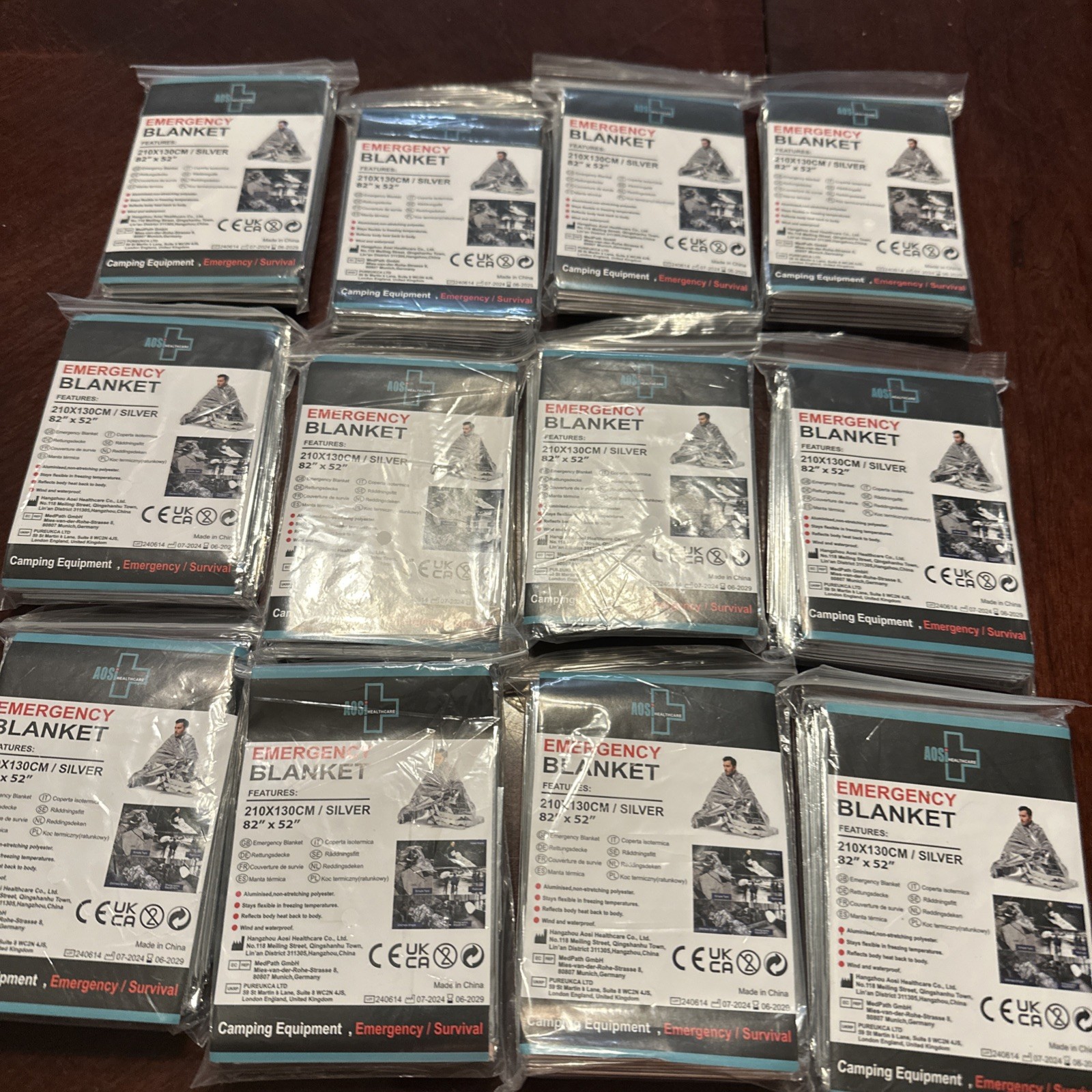 Emergency Mylar Thermal Blankets (Pack of 12 )New, Free Shipping ! Large