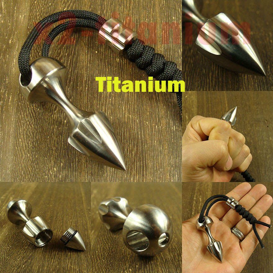 Titanium Ti Waterproof Capsule pill Bottle Lanyard bead Outdoor EDC Tool XH703