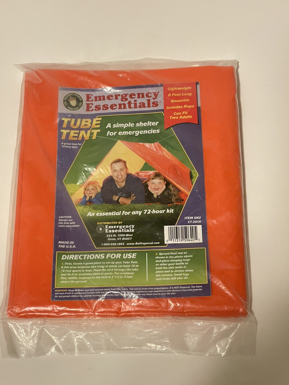 Outdoor Vinyl Tube Tent Camping/Hiking Emergency Essentials Survival Shelter