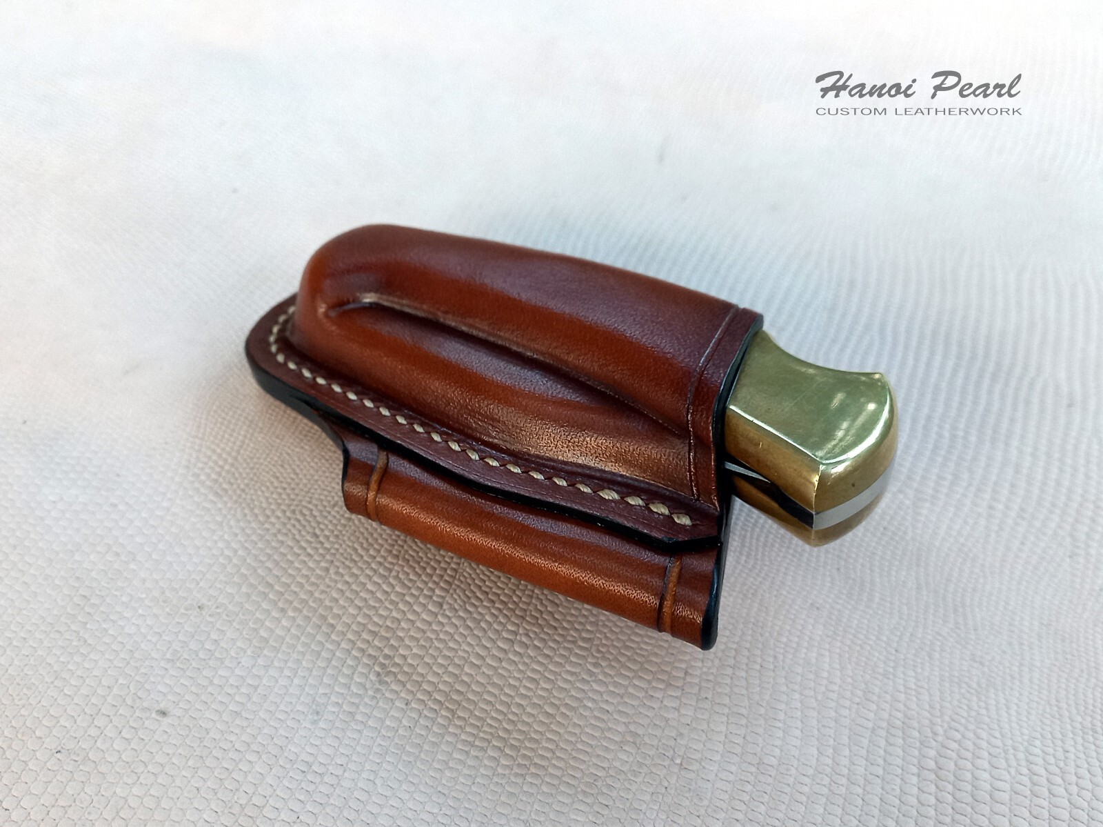 Custom Left Handed Scout Carry Leather Sheath for Buck 112 Ranger