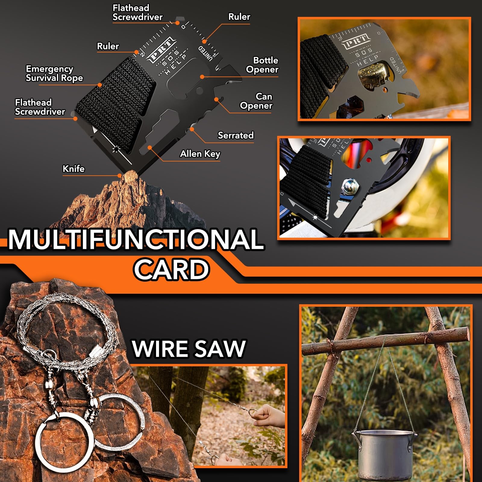 Dusor 19 in 1 Survival Kit Gifts for Men, Father’ 19-1 Kits, Black2