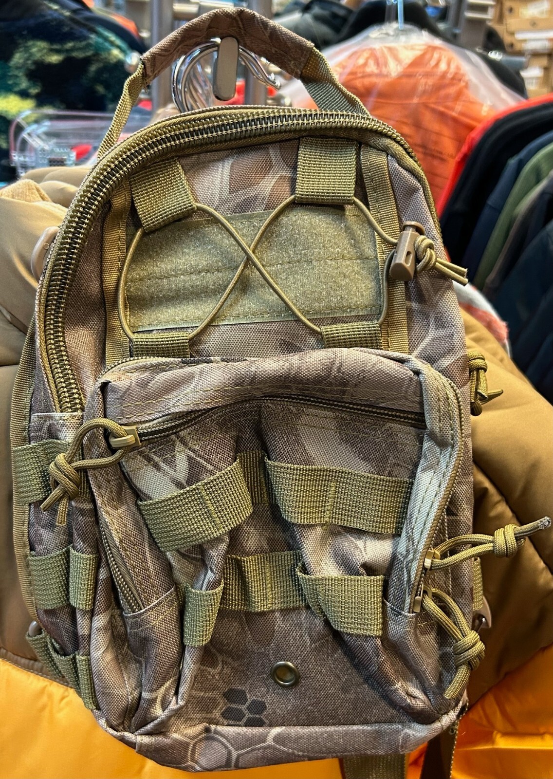 Shoulder Sling Bag Military Style Outdoor Compact Tan Python