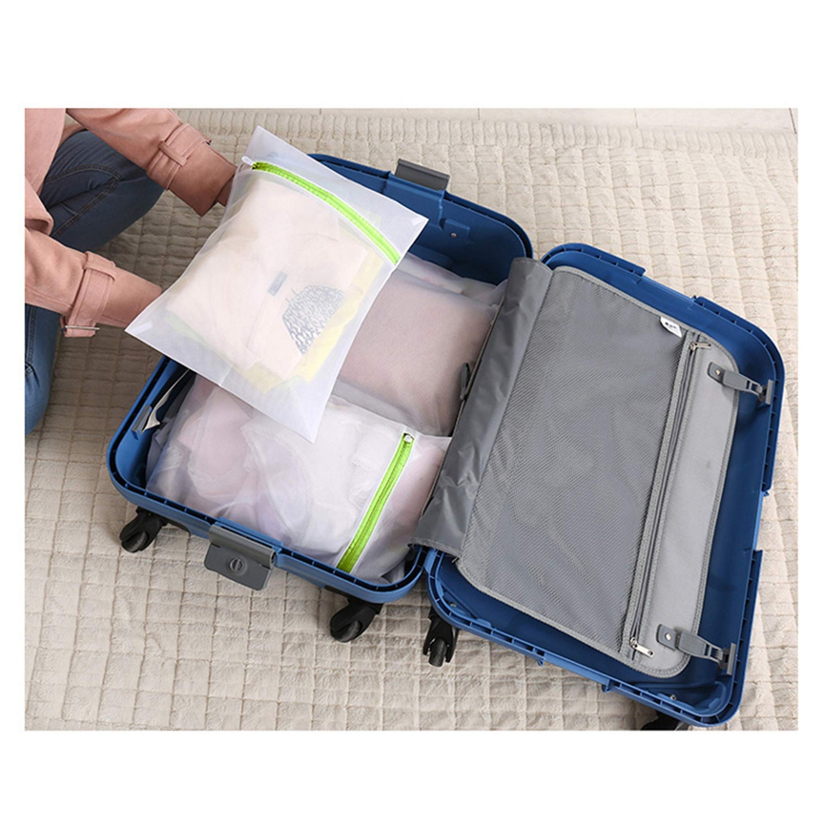 Mesh Laundry Bags 6-Pack Medium 16 x 12 Inch Medium, Blue, Green, Pink