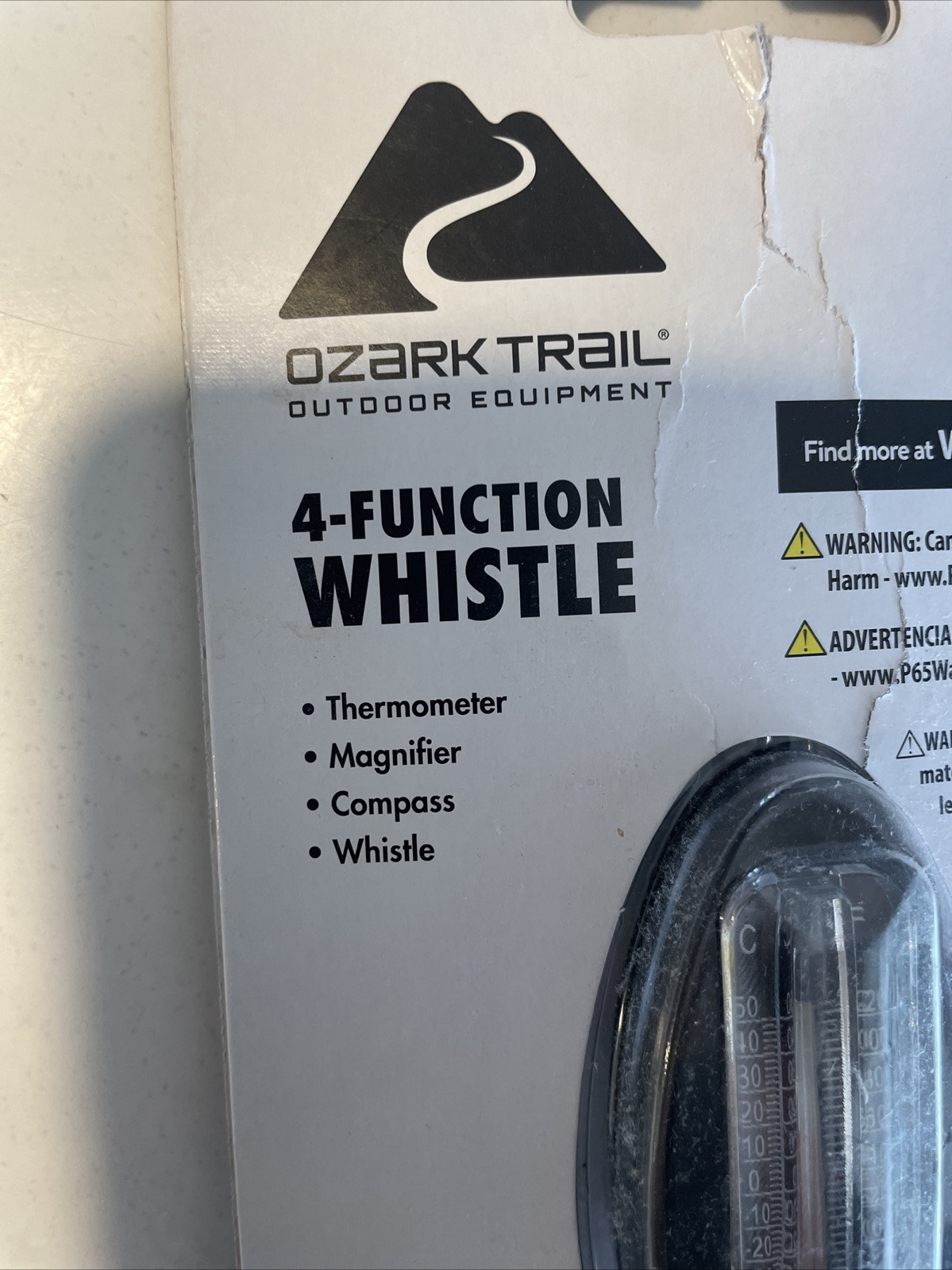 Ozark Trail 4-Function Whistle-thermometer, Magnifier, Compass, Whistle- New