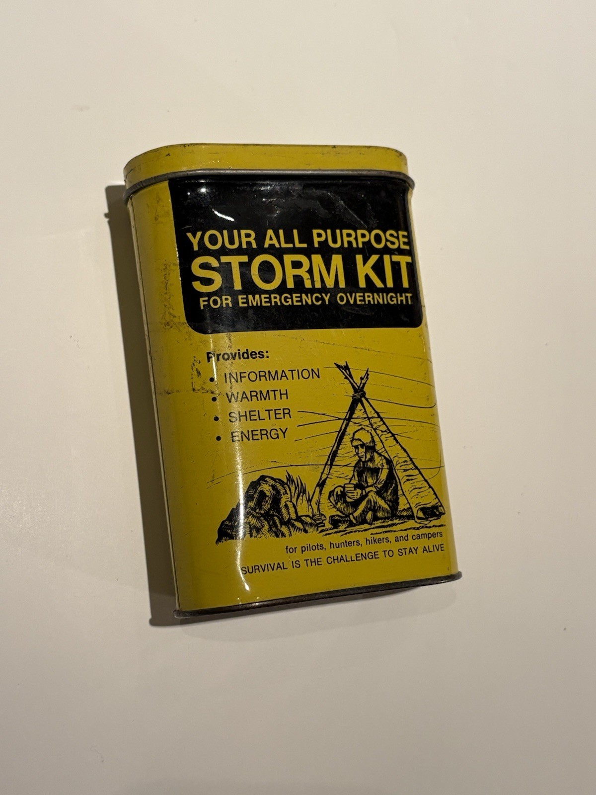 Storm Kit Survival Tacoma Mountain Rescue Unit Filled Container Tin Vintage