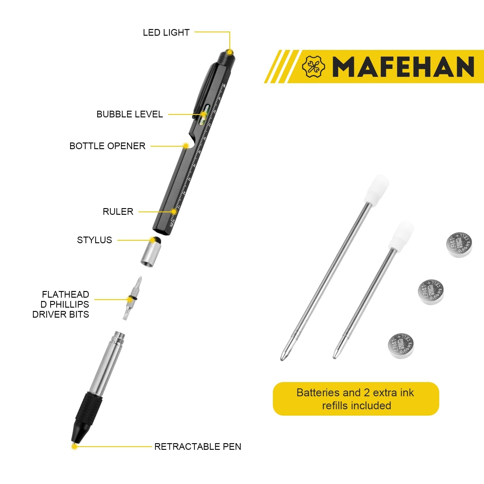 Gifts for Men Who Have Everything – MAFEHAN 9-in-1 Multitool Pen with LED