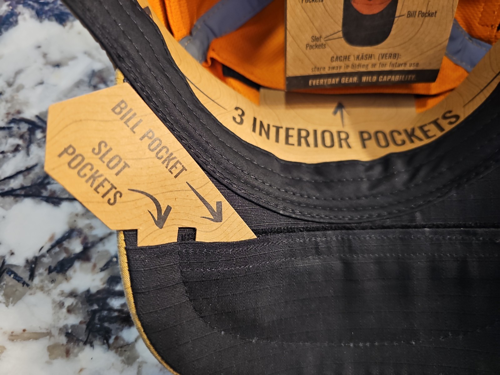 Wazoo Patch Cache Cap – 6 Secret Pocket Hat (Coyote Brown) Updated Version