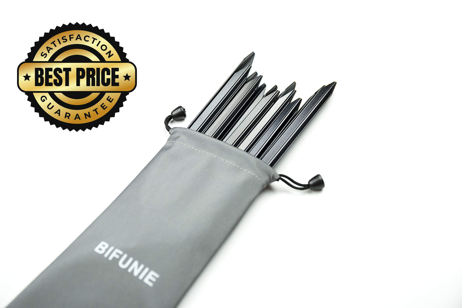 Aluminum Alloy Tent Stakes Pegs, 12-Pack Ground Pegs with Black