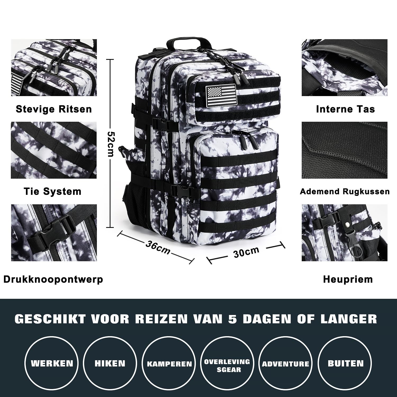 , Professional Survival Gear Set – First Aid Kit and Large Camping Backpack, …