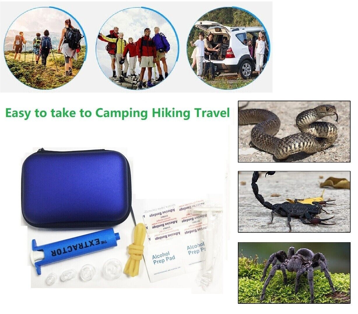 Bug Mosquito Snake Swap Bite Extractor Pump Kit Suction Out Poison Venom Outdoor