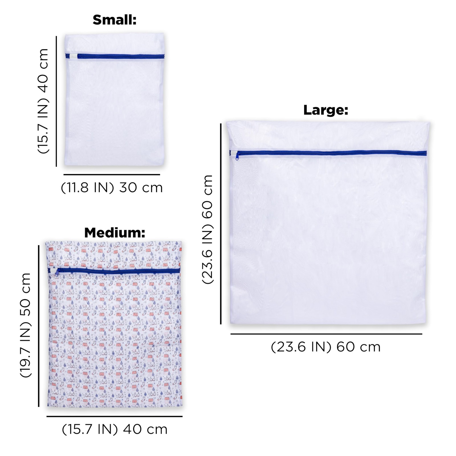 Tide Delicate Clothes Mesh Wash Bags for Machine, 3 Small, Medium, Large