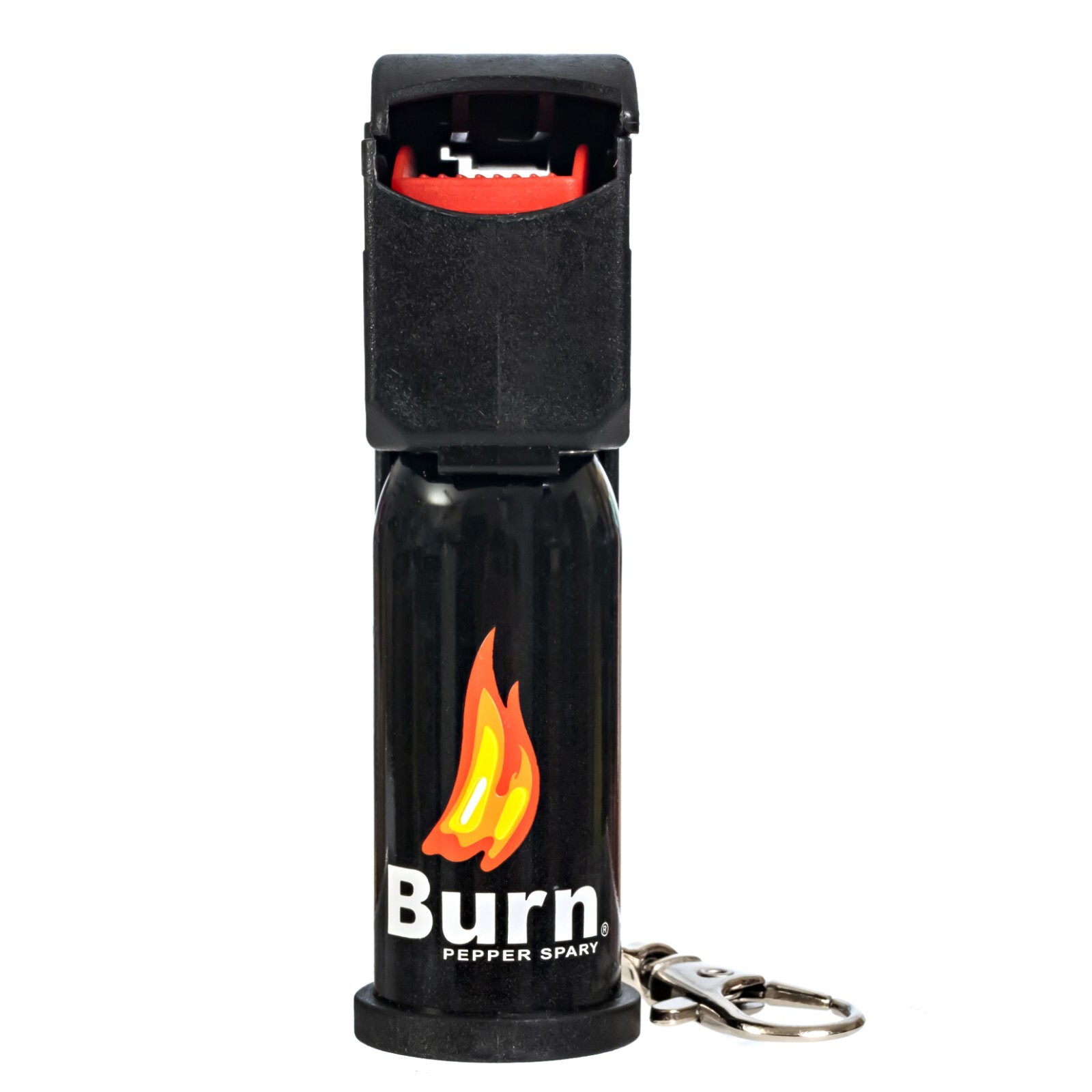 2-Pack BURN Pepper Spray for Self-Defense 1/2oz Flip Top Black Security Keychain