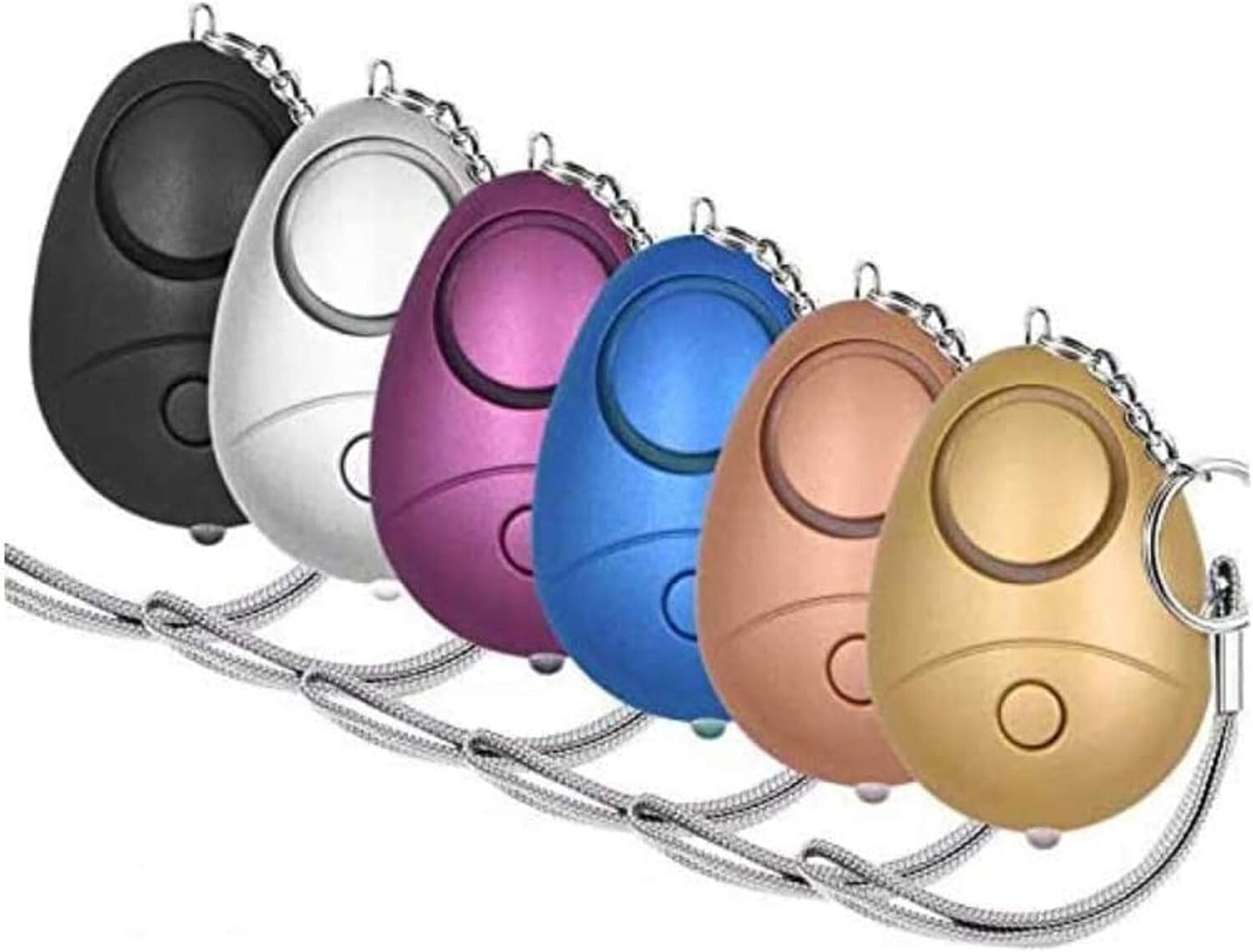 6Pack Safe Sound Personal Alarm Keychain 140DB with LED Light for Women Children
