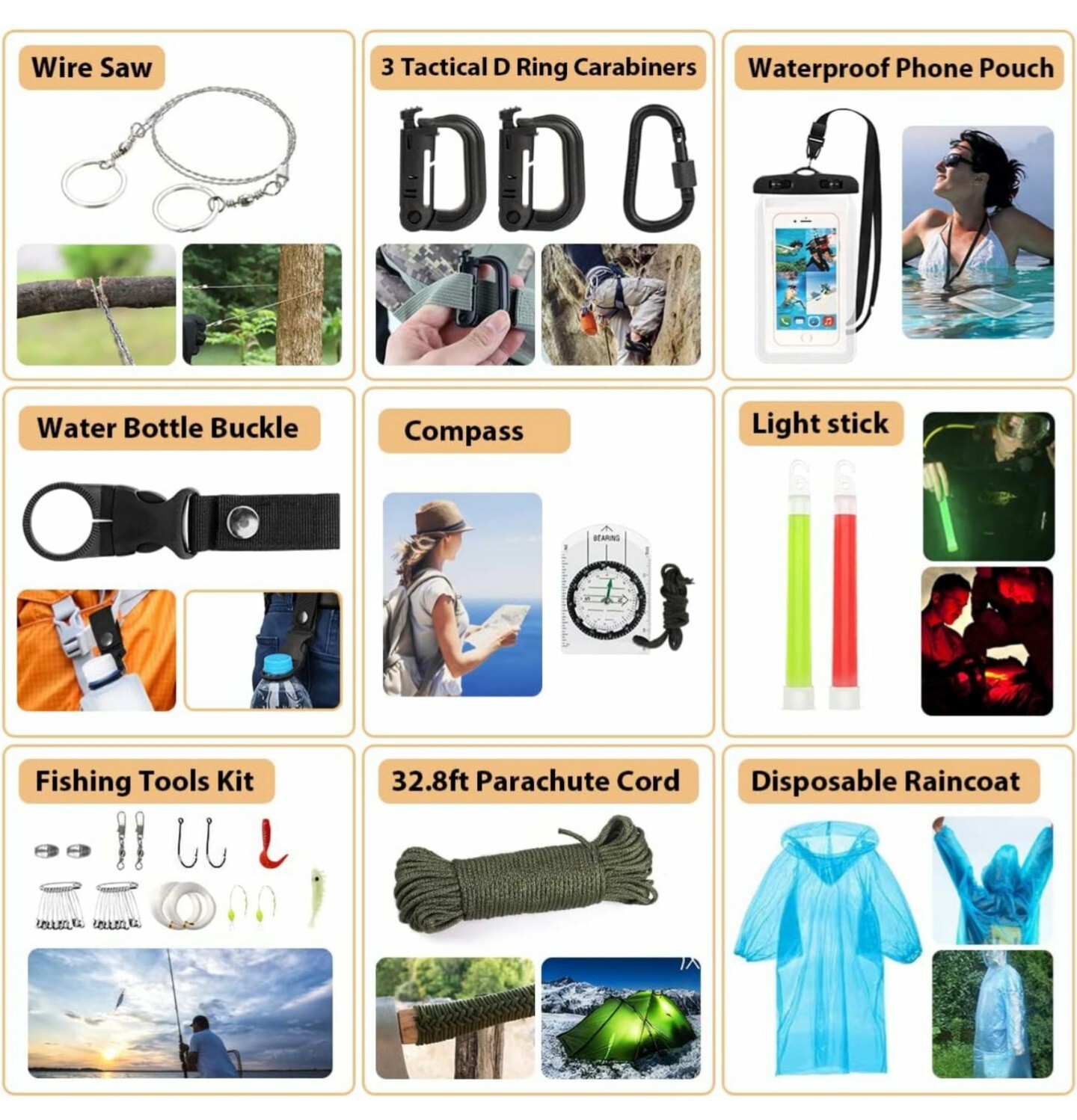 Apocalypse Survival Kit Military Compact Bag -250 pc Prepper Emergency First Aid