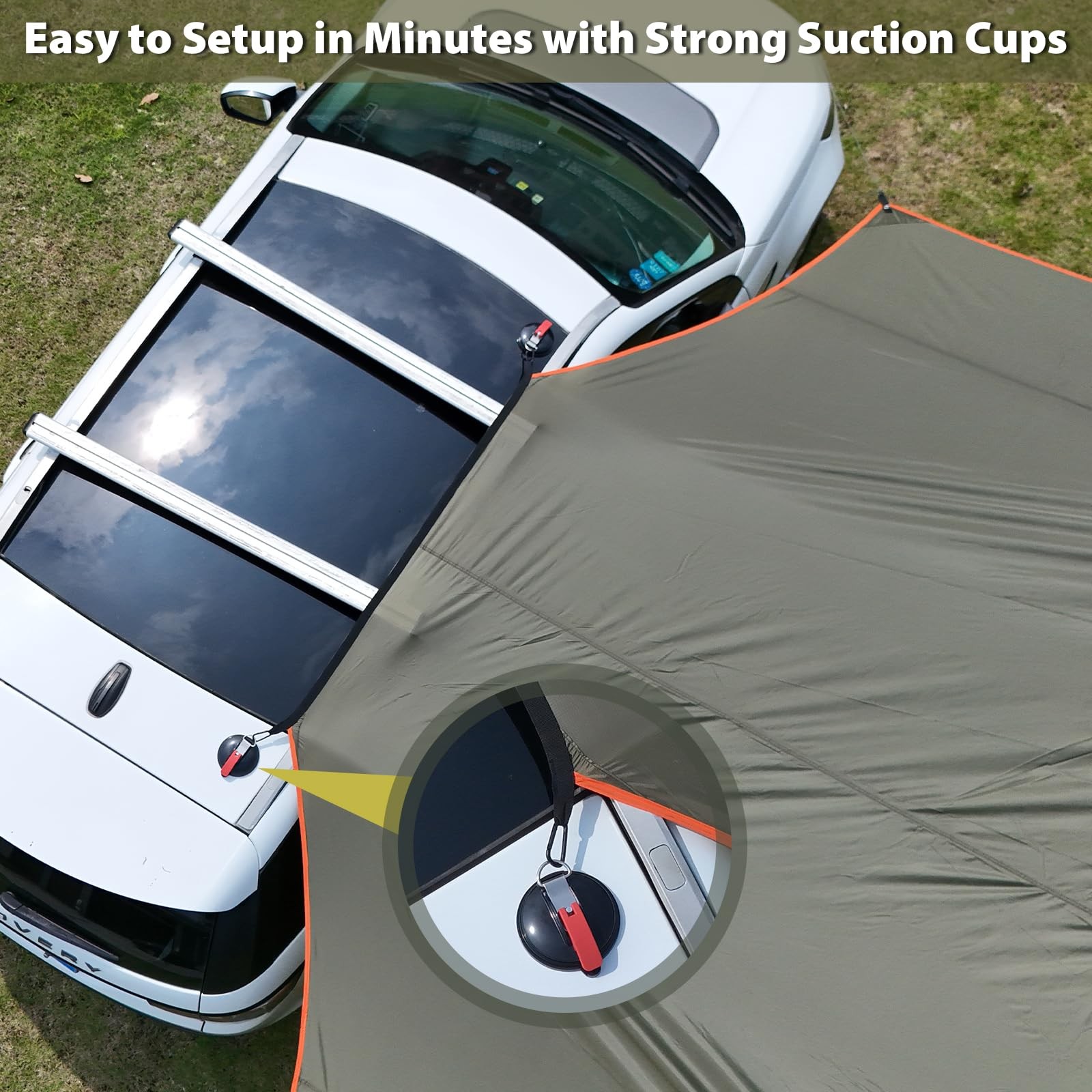 GEERTOP Large Car Side Camping Awning 19 x 11 ft 19ft x 11.5ft, Lunar Green