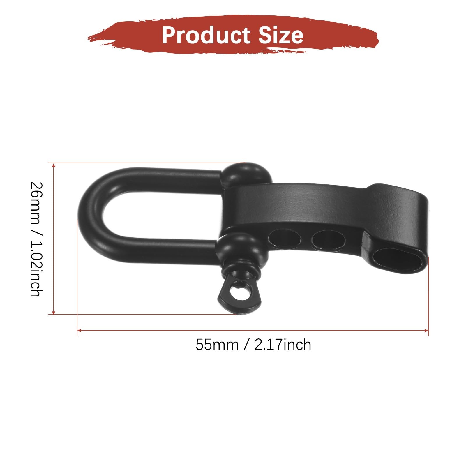 TIXIPEM Paracord Bracelet Shackle Buckle [10PCS] – 55 x 26 mm, Black