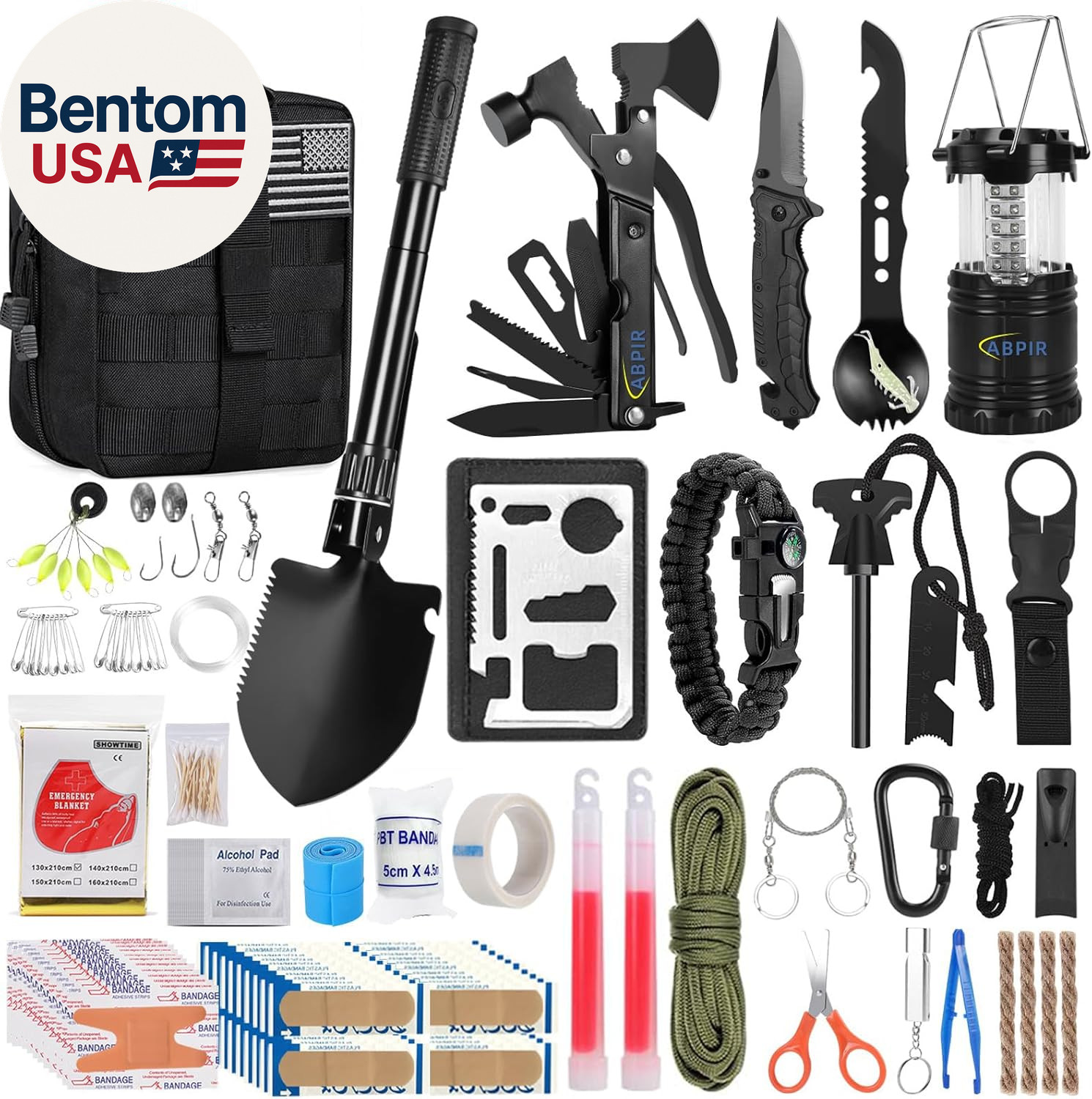 170 PCS Survival Kits, Survival First Aid Kit with Essential Survival Gear Emerg