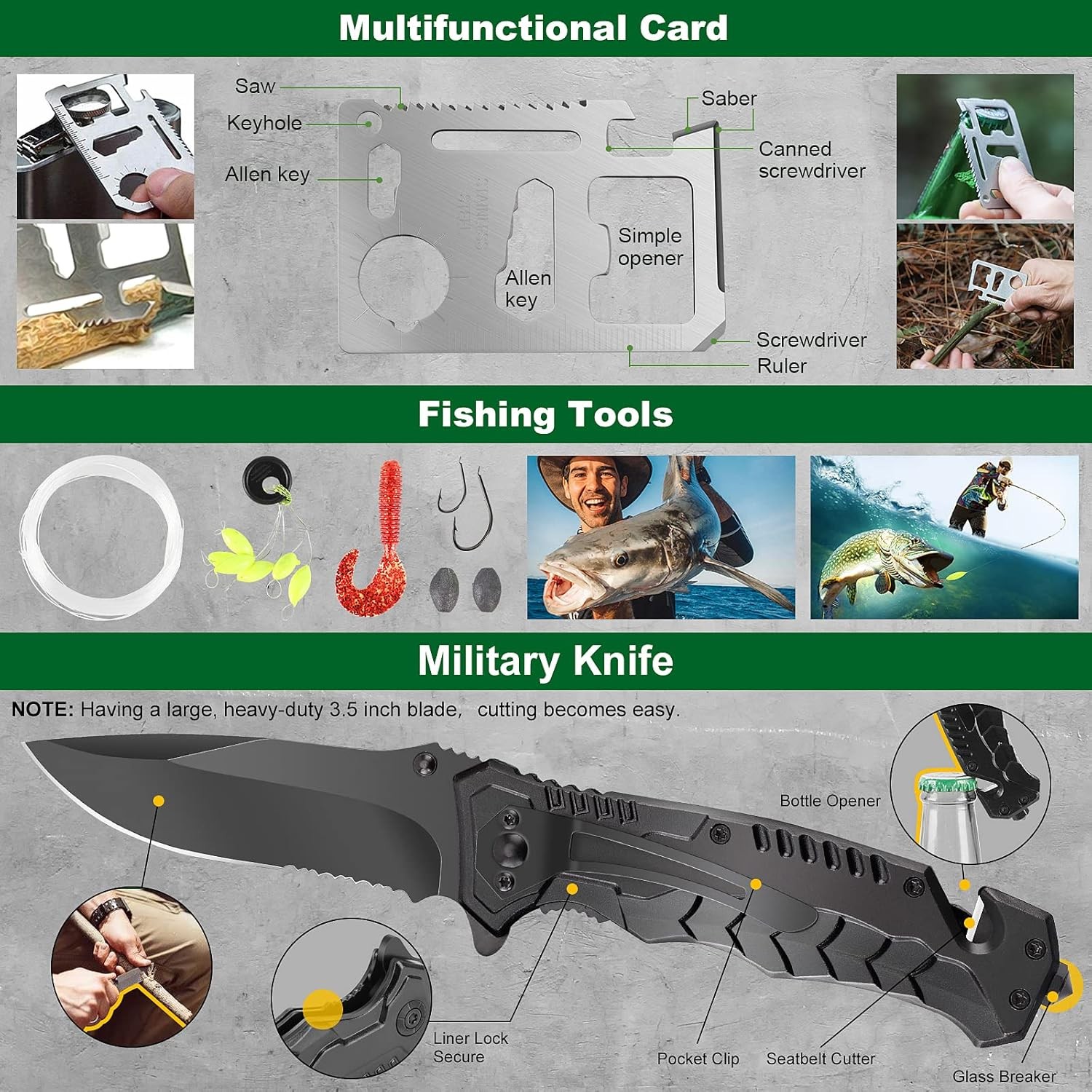 Emergency Survival Kit Multi Tool Outdoor Gear
