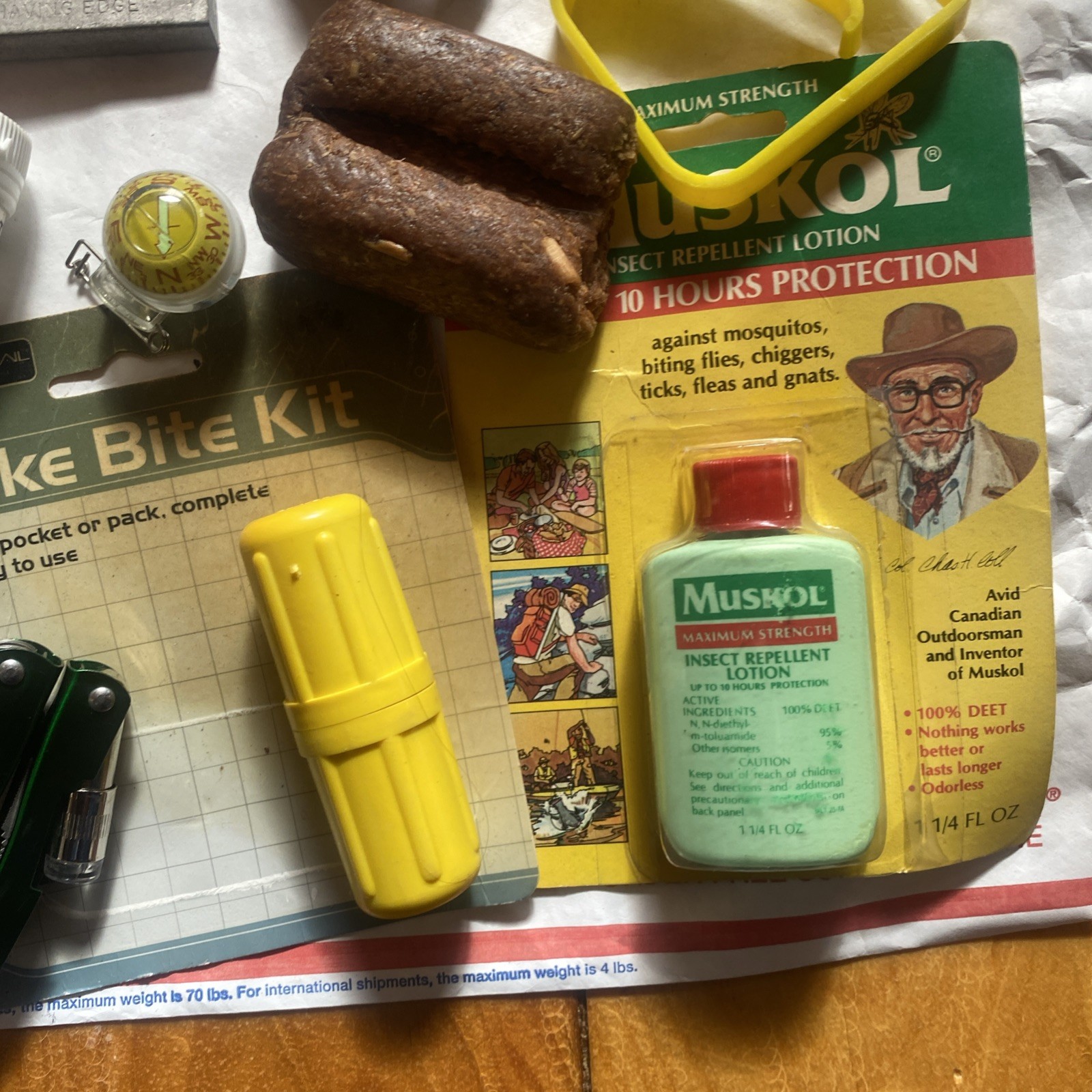 Lot Camping,Car,Hiking,compass, firestarter, snake bite mosquito Knife Light CL2