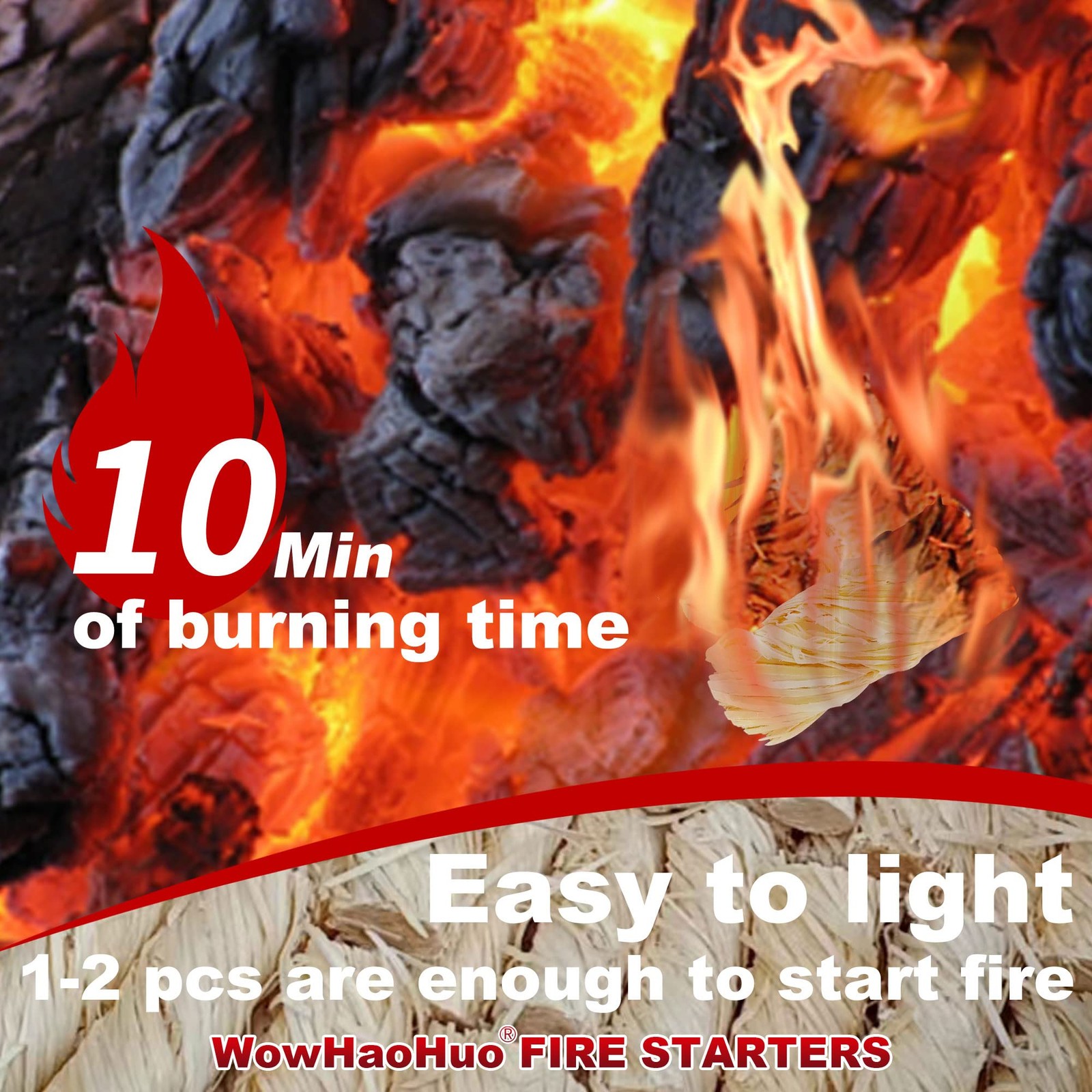 WowHaoHuo 100Pcs Fire Starters for Fireplace,Grill & BBQ,Campfires, Yellow