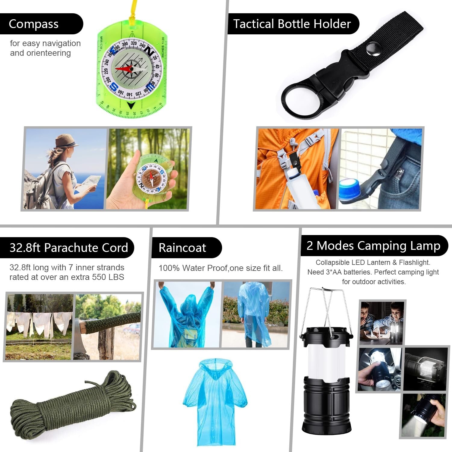 Emergency Survival Kit, 151 Pcs Survival Gear First Aid Kit, Outdoor Trauma B…