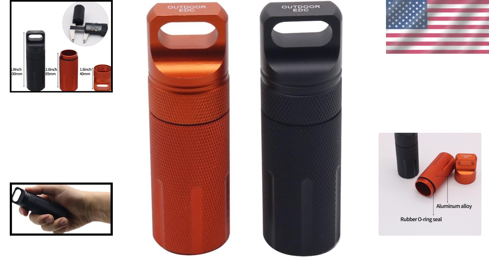 Military-Grade Aluminum Waterproof Survival Container – Essential Camping Tool