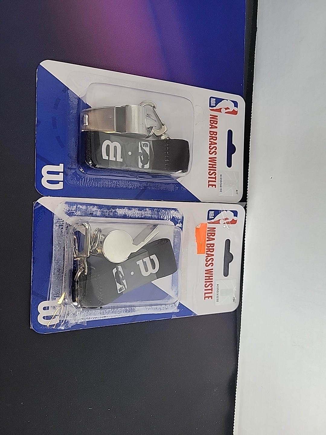 Wilson NBA Brass Whistle Silver Color 2 Whistle Lot Bundle