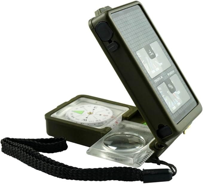 Emergency Outdoor Survival Camping Hiking Tool Flint Lamp Kit Compass Hygrometer