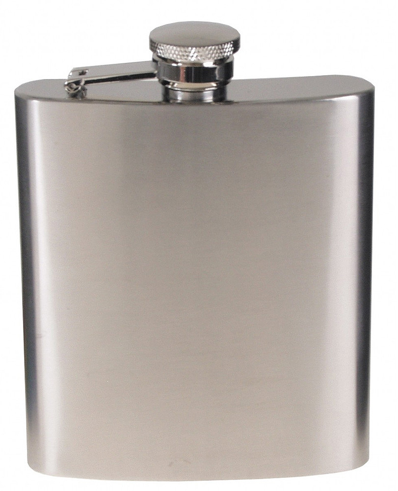 SURVIVAL Hip Flask Stainless Steel Chrome Matte 8OZ/225ml