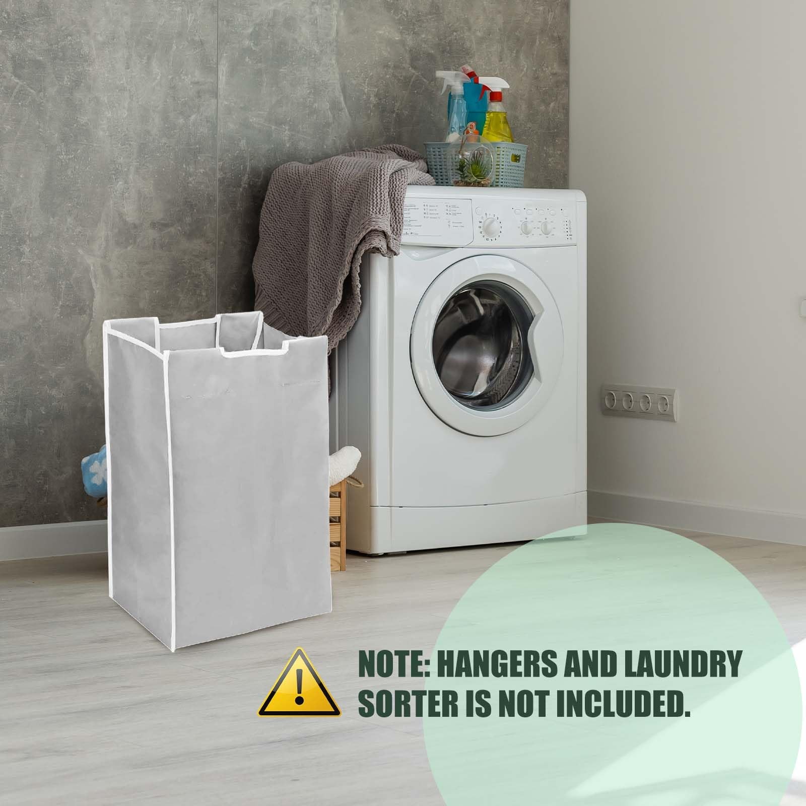 3 Pcs Laundry Sorter Replacement Bags 14.8 x 8.7 x 21.7 inches, Light Gray
